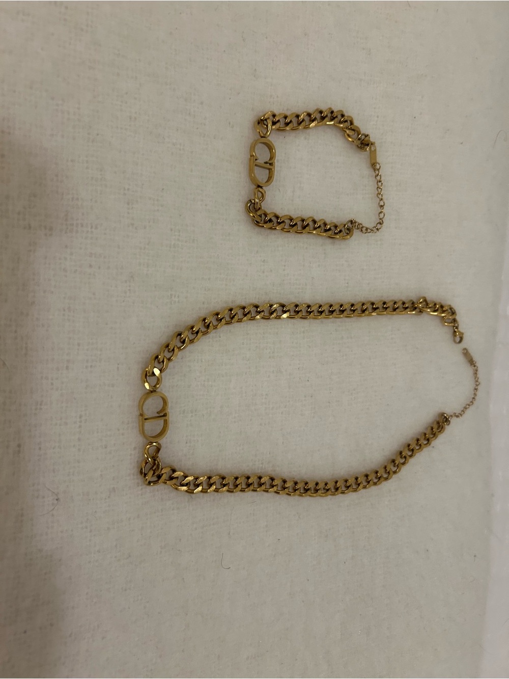 Gold-Tone Chain Necklace and Bracelet Set